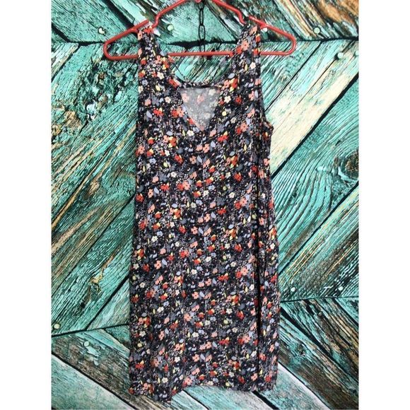Gap XS Floral Dress Sundress Black Multi Color - Picture 8 of 15